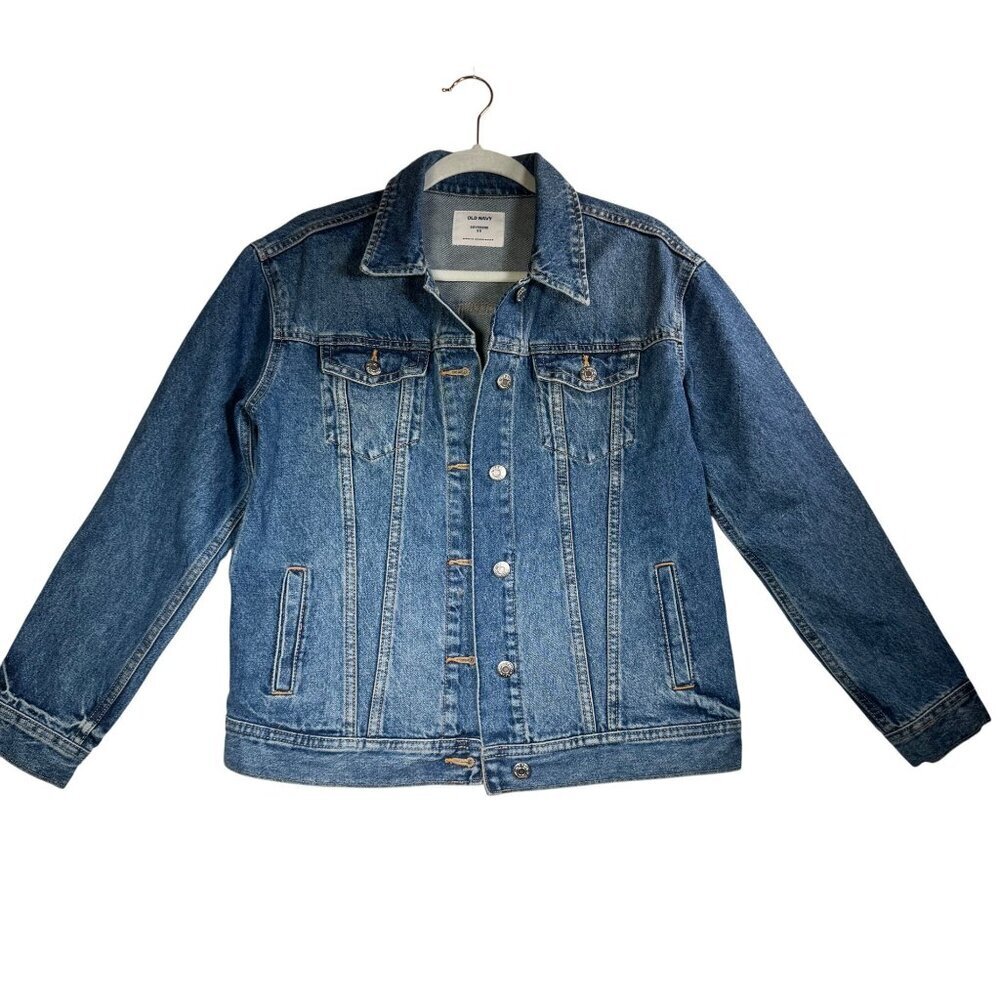 Old‎ Navy Boyfriend Fit Denim Jean Jacket XS Medium Wash Classic Style